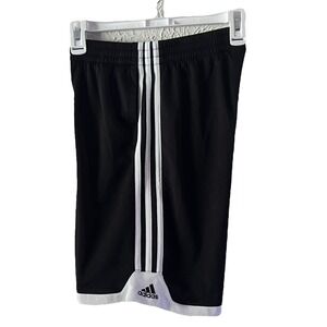 Adidas Boy's Basketball Classic Shorts Athletic 3 Stripe Black White Kids Size M